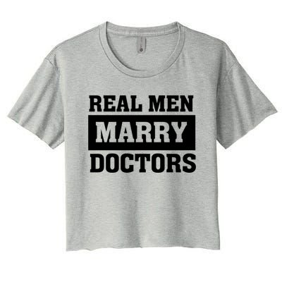 Real Marry Doctors Proud Husband Of Wife Spouse Funny Gift Women's Crop Top Tee