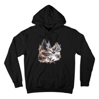 Retro Mallard Ducks Fall Pond Scene Hoodie