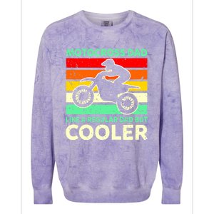 Retro Motocross Dad Like A Regular Dad But Cooler Meaningful Gift Colorblast Crewneck Sweatshirt