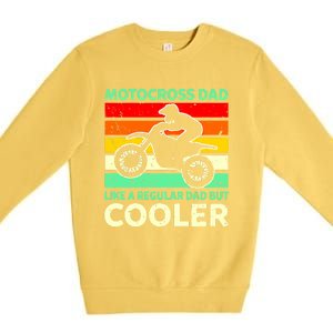 Retro Motocross Dad Like A Regular Dad But Cooler Meaningful Gift Premium Crewneck Sweatshirt