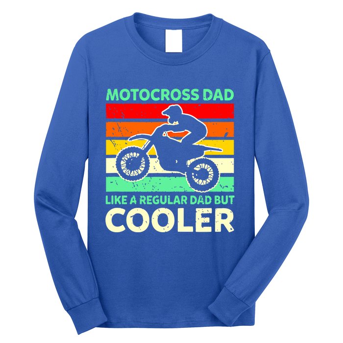 Retro Motocross Dad Like A Regular Dad But Cooler Meaningful Gift Long Sleeve Shirt