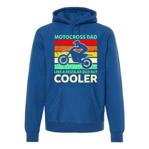 Retro Motocross Dad Like A Regular Dad But Cooler Meaningful Gift Premium Hoodie