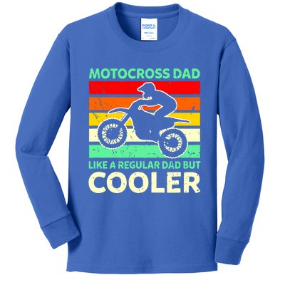 Retro Motocross Dad Like A Regular Dad But Cooler Meaningful Gift Kids Long Sleeve Shirt