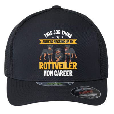 Rottweiler Mom Dog Owner Breeders Fur Parent Mother's Day Flexfit Unipanel Trucker Cap