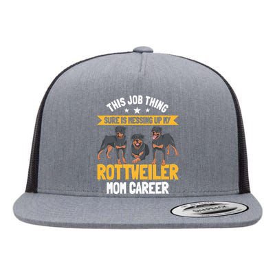 Rottweiler Mom Dog Owner Breeders Fur Parent Mother's Day Flat Bill Trucker Hat