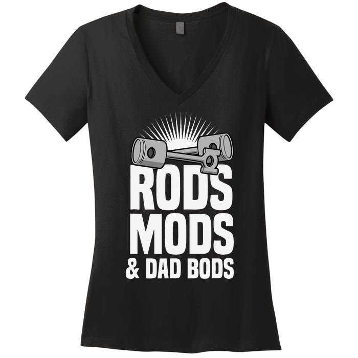 Rods Mods & Dad Bods Women's V-Neck T-Shirt