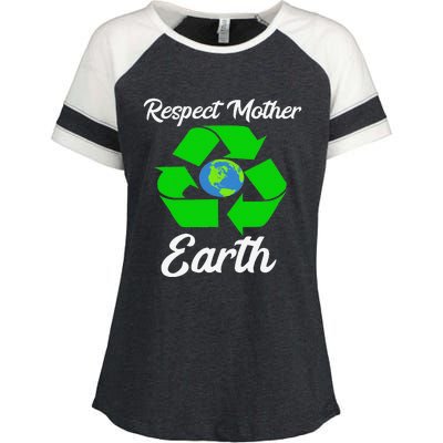 Respect Mother EarthFunny Earth Days Enza Ladies Jersey Colorblock Tee