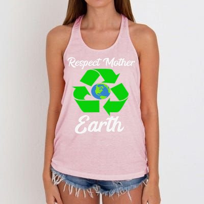 Respect Mother EarthFunny Earth Days Women's Knotted Racerback Tank