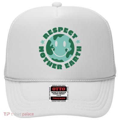 Respect Mother Earth Planet High Crown Mesh Back Trucker Hat