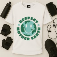 Respect Mother Earth Planet Cooling Performance Crew T-Shirt