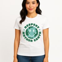 Respect Mother Earth Planet Womens T-Shirt