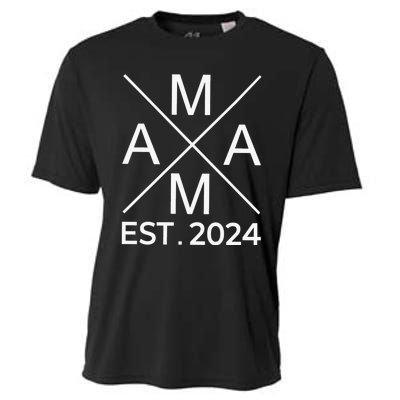 Retro Mama Est 2024 Happy Mothers Day Cooling Performance Crew T-Shirt