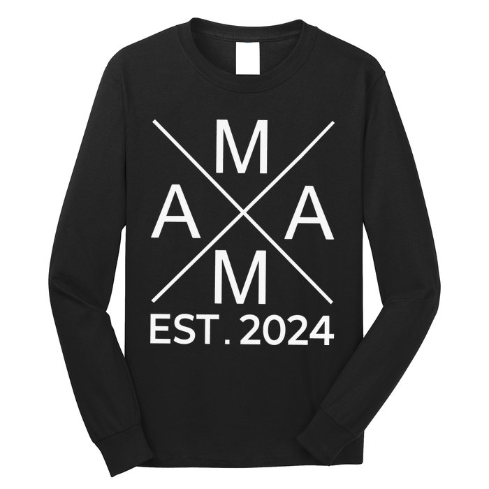 Retro Mama Est 2024 Happy Mothers Day Long Sleeve Shirt