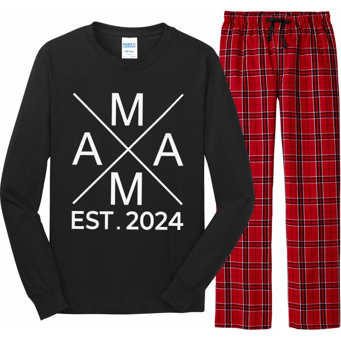 Retro Mama Est 2024 Happy Mothers Day Long Sleeve Pajama Set