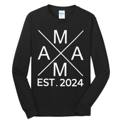 Retro Mama Est 2024 Happy Mothers Day Tall Long Sleeve T-Shirt