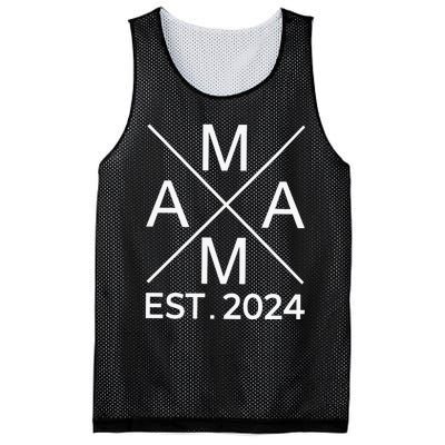 Retro Mama Est 2024 Happy Mothers Day Mesh Reversible Basketball Jersey Tank