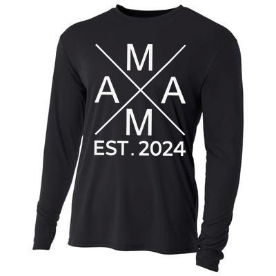 Retro Mama Est 2024 Happy Mothers Day Cooling Performance Long Sleeve Crew