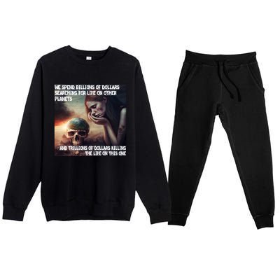 Respect Mother Earth Our Planet To Live Gift Premium Crewneck Sweatsuit Set