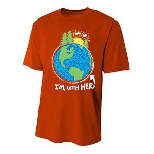 Respect Mother Earth I'm With Her Climate Protest Gift Performance Sprint T-Shirt