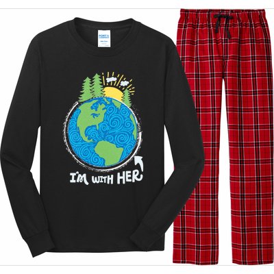 Respect Mother Earth I'm With Her Climate Protest Gift Long Sleeve Pajama Set