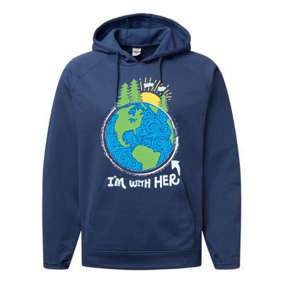 Respect Mother Earth I'm With Her Climate Protest Gift Performance Fleece Hoodie