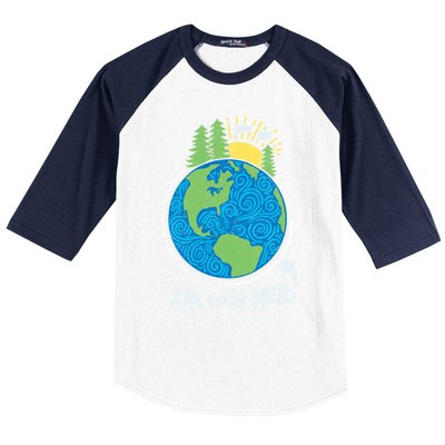 Respect Mother Earth I'm With Her Climate Protest Gift Baseball Sleeve Shirt