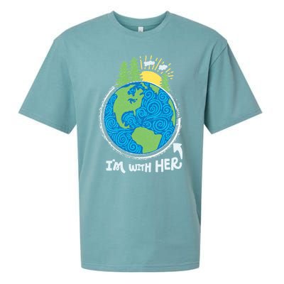 Respect Mother Earth I'm With Her Climate Protest Gift Sueded Cloud Jersey T-Shirt