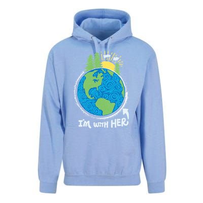 Respect Mother Earth I'm With Her Climate Protest Gift Unisex Surf Hoodie