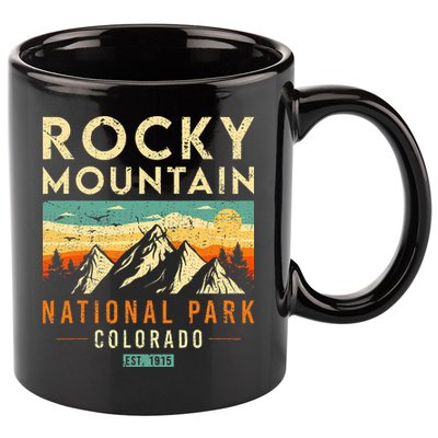 Rocky Mountain Est 1915 Colorado Vintage Retro National Park 11oz C Handle Ceramic Mug