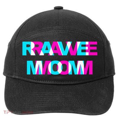 Rave Mom Edm Music Festival Mother Optical Illusion Trippy 7-Panel Snapback Hat