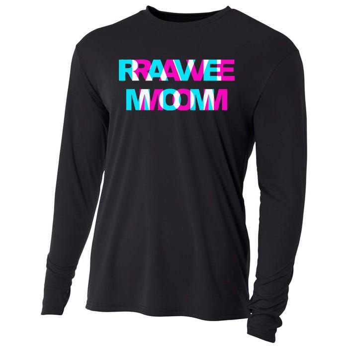 Rave Mom Edm Music Festival Mother Optical Illusion Trippy Cooling Performance Long Sleeve Crew