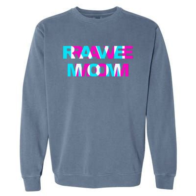 Rave Mom Edm Music Festival Mother Optical Illusion Trippy Garment-Dyed Sweatshirt