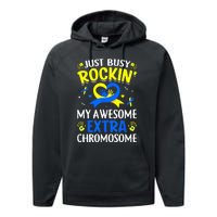 Rocking My Extra Chromosome World Down Syndrome Awareness Performance Fleece Hoodie