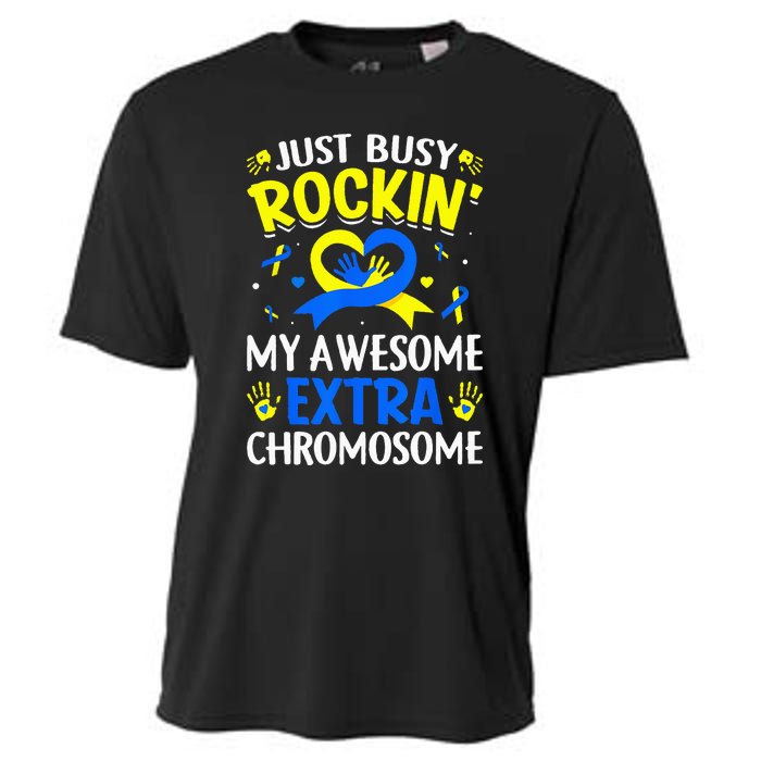 Rocking My Extra Chromosome World Down Syndrome Awareness Cooling Performance Crew T-Shirt