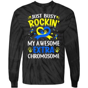 Rocking My Extra Chromosome World Down Syndrome Awareness Tie-Dye Long Sleeve Shirt