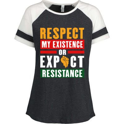 Respect My Existence Or Expect Resistance Enza Ladies Jersey Colorblock Tee