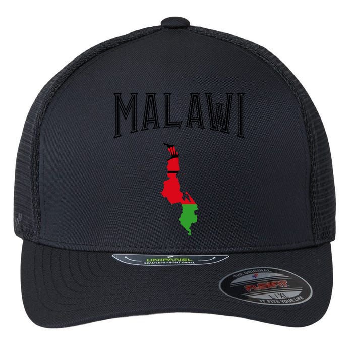 Retro Malawi Flag Vintage Throwback Athletic Flexfit Unipanel Trucker Cap