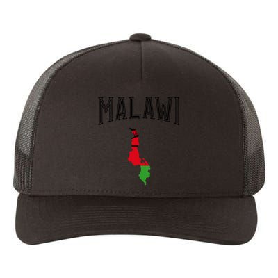 Retro Malawi Flag Vintage Throwback Athletic Yupoong Adult 5-Panel Trucker Hat