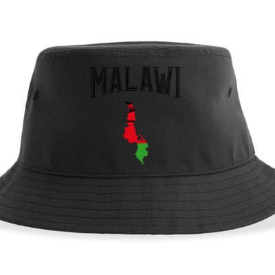 Retro Malawi Flag Vintage Throwback Athletic Sustainable Bucket Hat