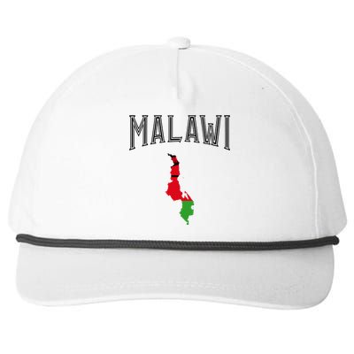 Retro Malawi Flag Vintage Throwback Athletic Snapback Five-Panel Rope Hat