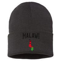 Retro Malawi Flag Vintage Throwback Athletic Sustainable Knit Beanie