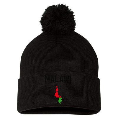 Retro Malawi Flag Vintage Throwback Athletic Pom Pom 12in Knit Beanie