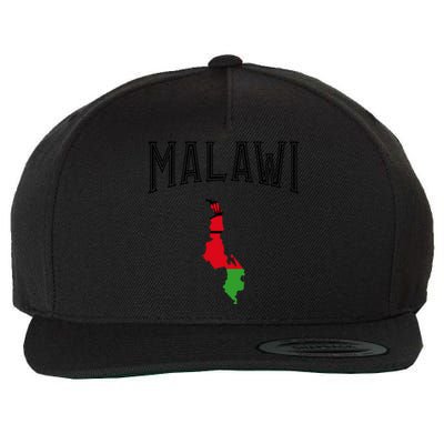 Retro Malawi Flag Vintage Throwback Athletic Wool Snapback Cap