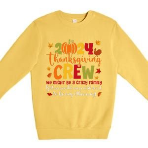 Retro Matching Family 2024 Thanksgiving Crew Pumpkin Autumn Premium Crewneck Sweatshirt