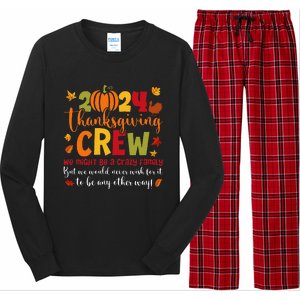 Retro Matching Family 2024 Thanksgiving Crew Pumpkin Autumn Long Sleeve Pajama Set