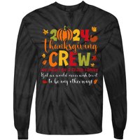 Retro Matching Family 2024 Thanksgiving Crew Pumpkin Autumn Tie-Dye Long Sleeve Shirt