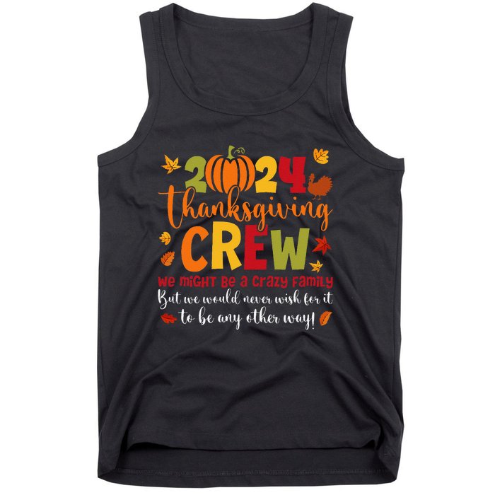 Retro Matching Family 2024 Thanksgiving Crew Pumpkin Autumn Tank Top