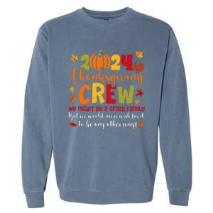 Retro Matching Family 2024 Thanksgiving Crew Pumpkin Autumn Garment-Dyed Sweatshirt