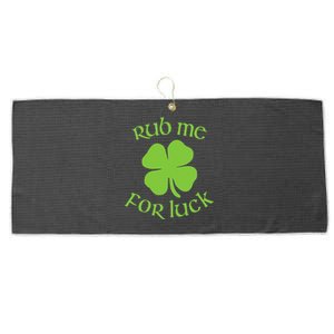 RUB ME FOR LUCK Funny St. Patrick's Day Large Microfiber Waffle Golf Towel