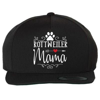 Rottweiler Mama Funny Rottweiler Lover Wool Snapback Cap